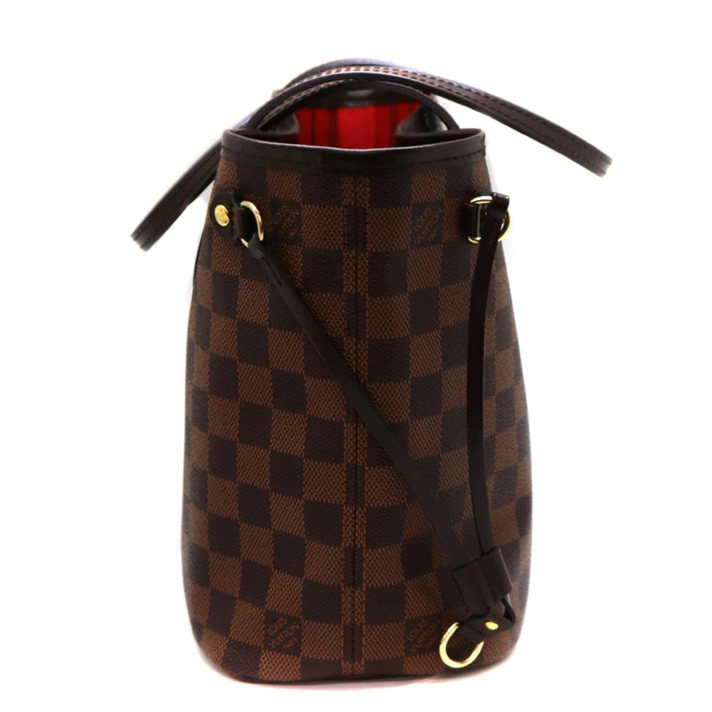 LOUIS VUITTON Neverfull Tote Bag Damier Canvas Ebene Brown LV - Picture 4 of 6